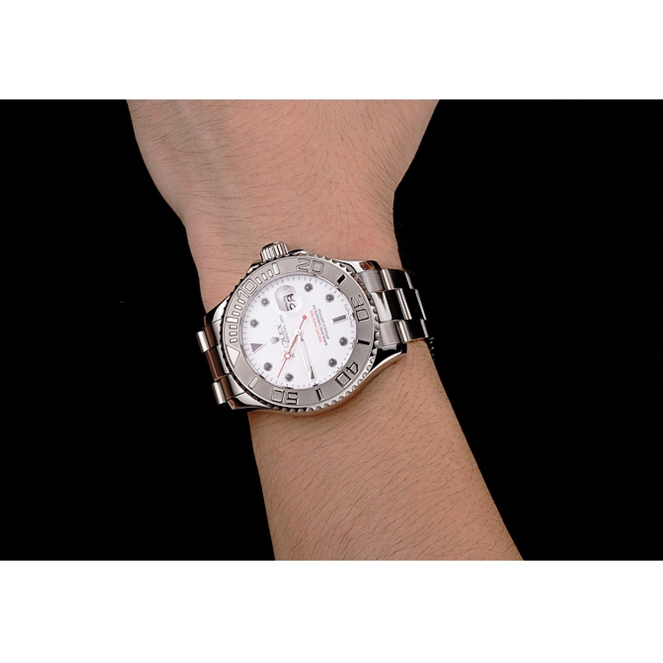 Rolex copies cheap And Steel Case Stainless Rolex Yacht-Master White Bracelet Dial 0817